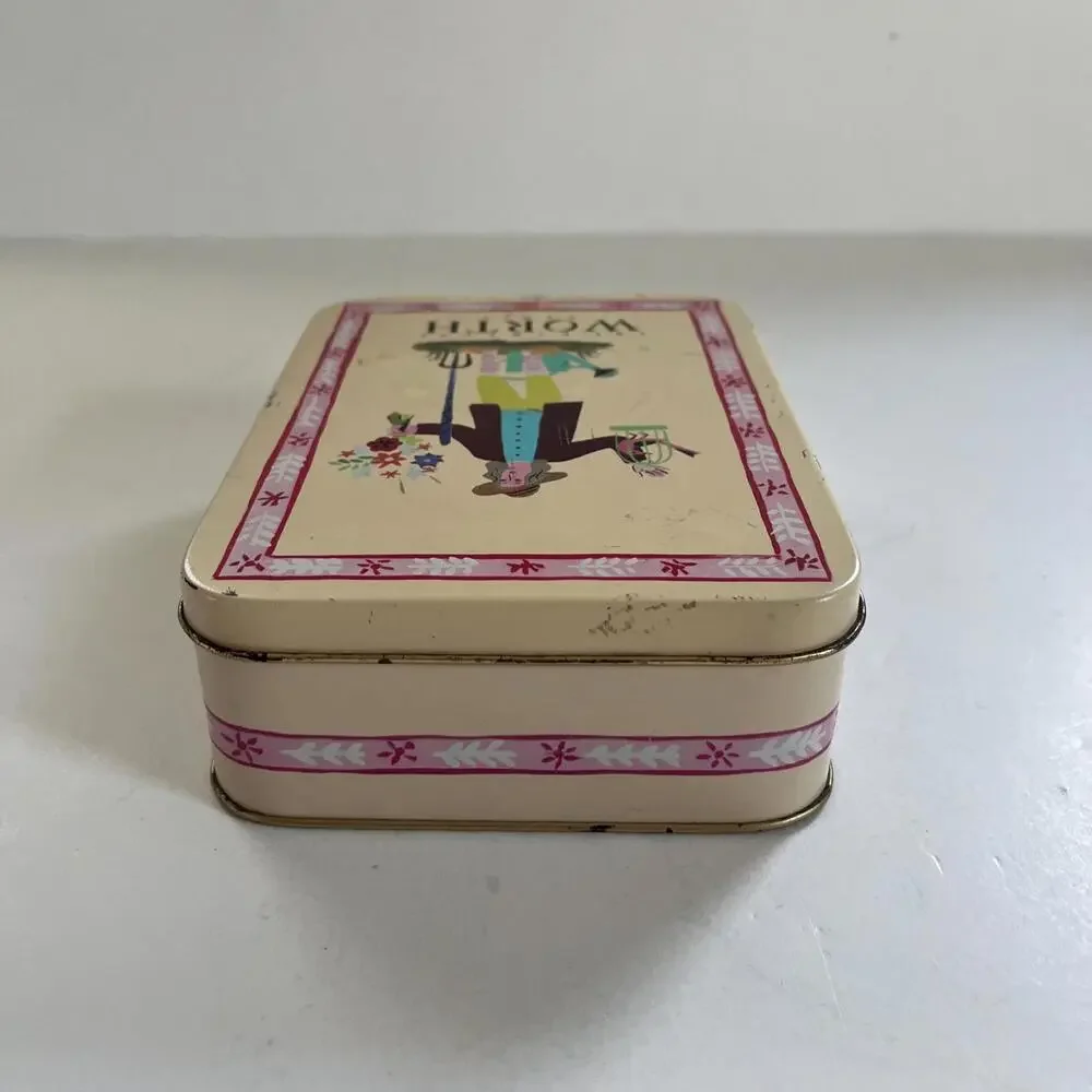 Vintage Worth Paris Tin Box, Mid-Century French Perfume Container